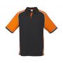 p10112 Biz Collection Mens Nitro Polo Black Orange White Front