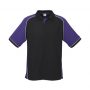 p10112 Biz Collection Mens Nitro Polo Black Purple White Front