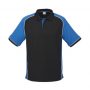 p10112 Biz Collection Mens Nitro Polo Black Royal White Front