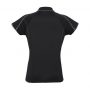 p303ls Biz Collection Ladies Blade Polo Black Silver Grey Back