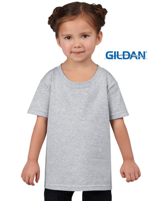 The Gildan Heavy Cotton Toddler T Shirt is a 50% cotton/50% polyester tee.  Sizes 2 - 6.  Great cost effective kids tees for printing and events.