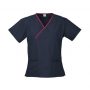 h10722 Biz Collection Contrast Ladies Crossover Scrubs Top – Navy/Maroon – Promotrenz
