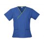 h10722 Biz Collection Contrast Ladies Crossover Scrubs Top – Royal/Lime – Promotrenz