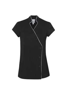 The Biz Collection Ladies Zen Crossover Tunic is a 97% polyester tunic.  In 4 colours.  6 - 20.  Great branded beauty or health uniforms.