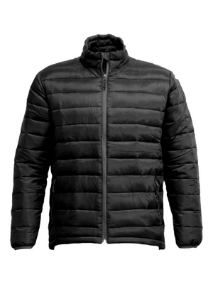 The Aurora Mens Ultralite Puffer Jacket used 100% recycled synthetic down.  Available in Black & Navy.  Sizes XS - 5XL.  Great warm branded winter apparel.