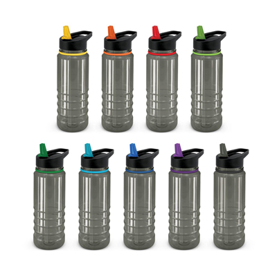 The Trends Collection Triton Elite Drink Bottle is a 750ml drink bottle.  Black or Clear bottle.  9 coloured lids.  Great branded mix n match drink bottles. 