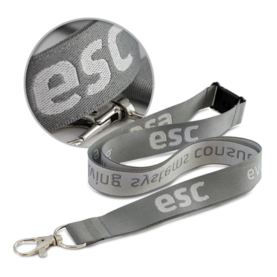 The TRENDS Jacquard Lanyard is a premium 20mm wide lanyard.  Branding is woven into the fabric.  Great event promo lanyards