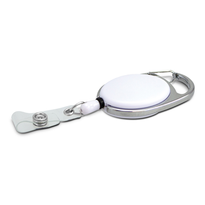 The TRENDS Evo Retractable ID Holder is an id holder that retracts with a reliable steel spring.  Full Colour available.  Carabiner clip.  ID holders can be purchased in addition.