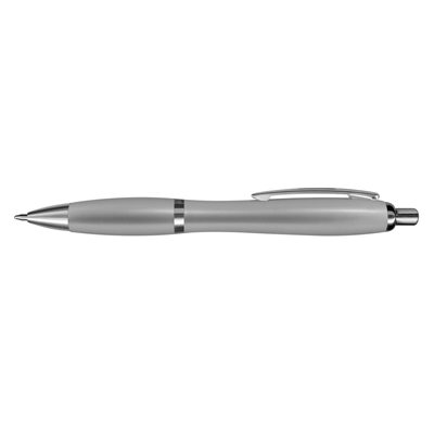 The TRENDS Vistro Pen Colour Match is a retractable plastic ball pen with shiny chrome trim. Black Ink. In Silver, White and Black.