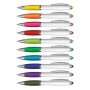 The TRENDS Vistro Stylus Pen White Barrels are a twist action plastic ball pen with white barrel.  10 colours.  Great branded pens.