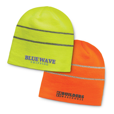 The TRENDS Commando Hi Vis Beanie is a close fitting hi vis beanie.  Acrylic.  OSFA.  Embroidery available with your logo. 