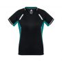 T701LS Biz Collection Ladies Renegade Tee Black Teal
