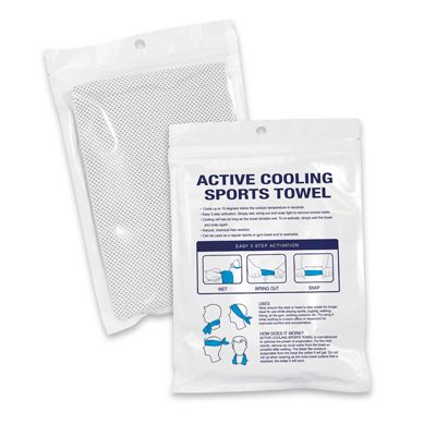 The TRENDS Active Cooling Towel is a polyester cooler towel is a handy sports or gym towel.  6 colours.  Great branded sports towels.