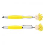 The TRENDS Mop Topper Pen is a fun, retractable plastic & metal ball pen with smiley faced head.   7 colours.  Great branded pens.