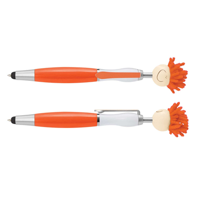 The TRENDS Mop Topper Pen is a fun, retractable plastic & metal ball pen with smiley faced head. 7 colours. Great branded pens.