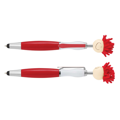 The TRENDS Mop Topper Pen is a fun, retractable plastic & metal ball pen with smiley faced head. 7 colours. Great branded pens.
