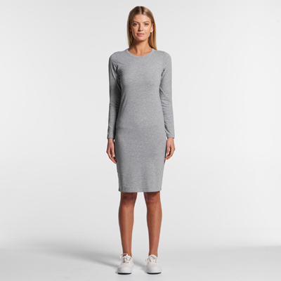 The AS Colour Mika Long Sleeve Dress is a slim fit, scoop neck, short length, long sleeve dress.  Grey or Black.  Great cotton dresses from AS Colour.
