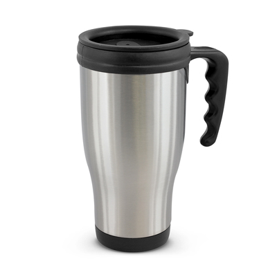 The Trends Collection Commuter Thermal Mug is a 500ml thermal mug. Push on lid. 11 colours. Great branded thermal reusable coffee mugs.