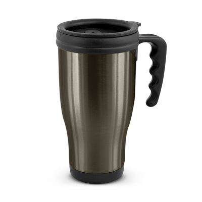 The Trends Collection Commuter Thermal Mug is a 500ml thermal mug. Push on lid. 11 colours. Great branded thermal reusable coffee mugs.