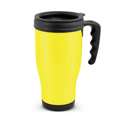 The Trends Collection Commuter Thermal Mug is a 500ml thermal mug. Push on lid. 11 colours. Great branded thermal reusable coffee mugs.