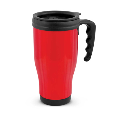 The Trends Collection Commuter Thermal Mug is a 500ml thermal mug. Push on lid. 11 colours. Great branded thermal reusable coffee mugs.
