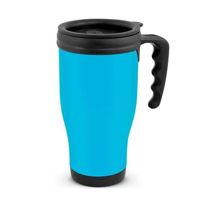 The Trends Collection Commuter Thermal Mug is a 500ml thermal mug. Push on lid. 11 colours. Great branded thermal reusable coffee mugs.