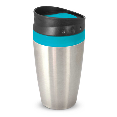 The Trends Collection Octane Coffee Cup is a 400ml double wall cup. Stainless Steel outer. Screw on lid. 7 colours. Great branded reusable coffee cups.