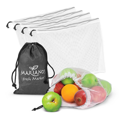 The Trends Collection Origin Produce Bag is a reusable, washable mesh produce bag.  Carry bag provided can be branded.  Great eco produce bags.