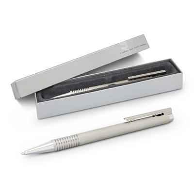 The Trends Collection Lamy Logo Pen - Brushed Steel is a timeless retractable ball pen made from stainless steel.  Print or laser engrave.  Great corporate pens.