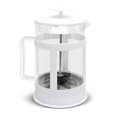 The Trends Collection Crema Coffee Plunger is a large 850ml coffee plunger.  In White or Black. Great branded coffee promotional products.