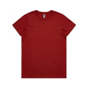 The AS Colour Maple Tee is a regular fit, crew neck, mid weight women's tee. 30 colours. 100% cotton. XS - 2XL. Great women's cotton tees.