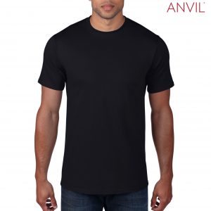 The Anvil Adult Black Tee is a 183gm unisex cotton tee.  Available in 15 colours and in sizes XS - 3XL.  Can be branded.  Great option for branded tees.