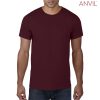 790 Anvil Adult Black Tee – Maroon