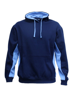 The Aurora Sports Matchpace Hoodie is a 280gsm poly/cotton pullover hoodie.  Two Toned.  Available in 9 colour combinations.  Sizes XS - 5XL.  Great branded sports hoodie.