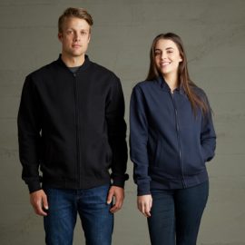 The Aurora Retro Bomber Jacket is a premium 360gsm poly/cotton fabric.  Pre Shrunk.  Available in Black & Navy.  Sizes XXS - 3XL.  Great branded clothing option.