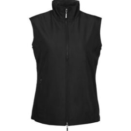 The Aurora Womens Club Vest has a bonded polyester outer. Fashion fit. Bonded outer with microfleece lining. Available in Black. Sizes 8 -24