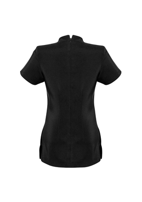 The Biz Collection Spa Tunic is a 97% polyester, premium stretch fabric, linen appearance tunic.  Asymmetrical mock wrap front.  3 colours. 