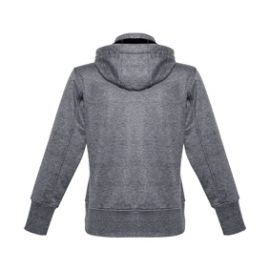 The Biz Collection Ladies Oslo Jacket is a 65% polyester/35% cotton bomber style jacket with a removable hood. Grey Black colour. Sizes S - 2XL.