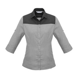 The Biz Collection Ladies Havana 3/4 Sleeve Shirt is a cotton-rich, roll-up 3/4 sleeve, ladies shirt. Available in Slate. Sizes 6 - 24.