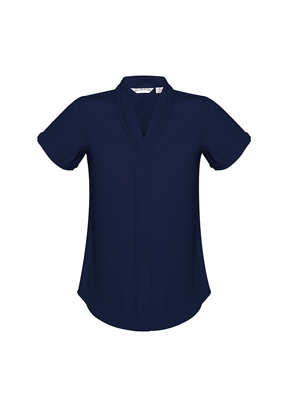 The Biz Collection Madison Short Sleeve Blouse is a mechanical stretch polyester blouse.  5 colours.  6 - 26.  Great short sleeve blouses from Biz Collection