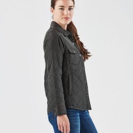 The Stormtech Womens Diamondback Jacket is a lightweight, quilted, water resistant jacket. Multiple pockets. Available in Black.