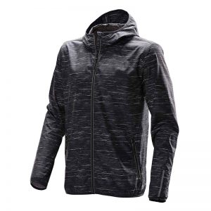The Stormtech Mens Ozone Lightweight Shell has an elasticised hood, cuffs and hem. Great for mild environments. In Carbon.