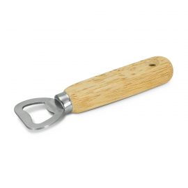 The Trends Collection Boutique Bottle Opener is a smart metal bottle opener with wooden handle.  Laser Engraved.  Great branded practical promo products.