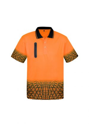 The Syzmik Mens Tracks Polo is a breathable, quick dry, hi viz polo with zip pocket.  4 colours.  XS - 7XL.  Great practical hi vis workwear from Syzmik.