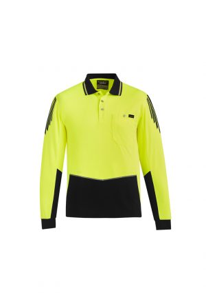 The Syzmik Flux Long Sleeve Polo is a 175gsm polyester with stretch mesh panels.  XXS-7XL.  6 colours.  Great branded long sleeve hi vis polos. 
