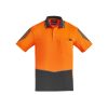 The Syzmik Flux Short Sleeve Polo is a 175gsm polyester with stretch mesh panels.  XXS-7XL.  6 colours.  Great branded short sleeve hi vis polos.