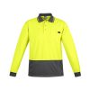 ZH410 Syzmik Comfort Back Long Sleeve Polo – Yellow/Charcoal