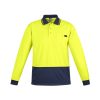 ZH410 Syzmik Comfort Back Long Sleeve Polo – Yellow/Navy