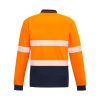 ZH530 Syzmik Unisex Hi Vis Segmented L/S Polo – Orange/Navy