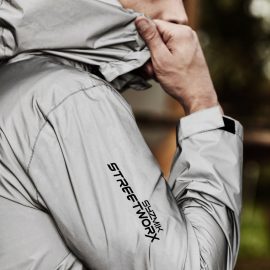 The Syzmik Reflective Waterproof Streetworx Jacket is made from fully reflective material.  Increases safety at night.  In Silver.  Great hi viz jackets from Syzmik